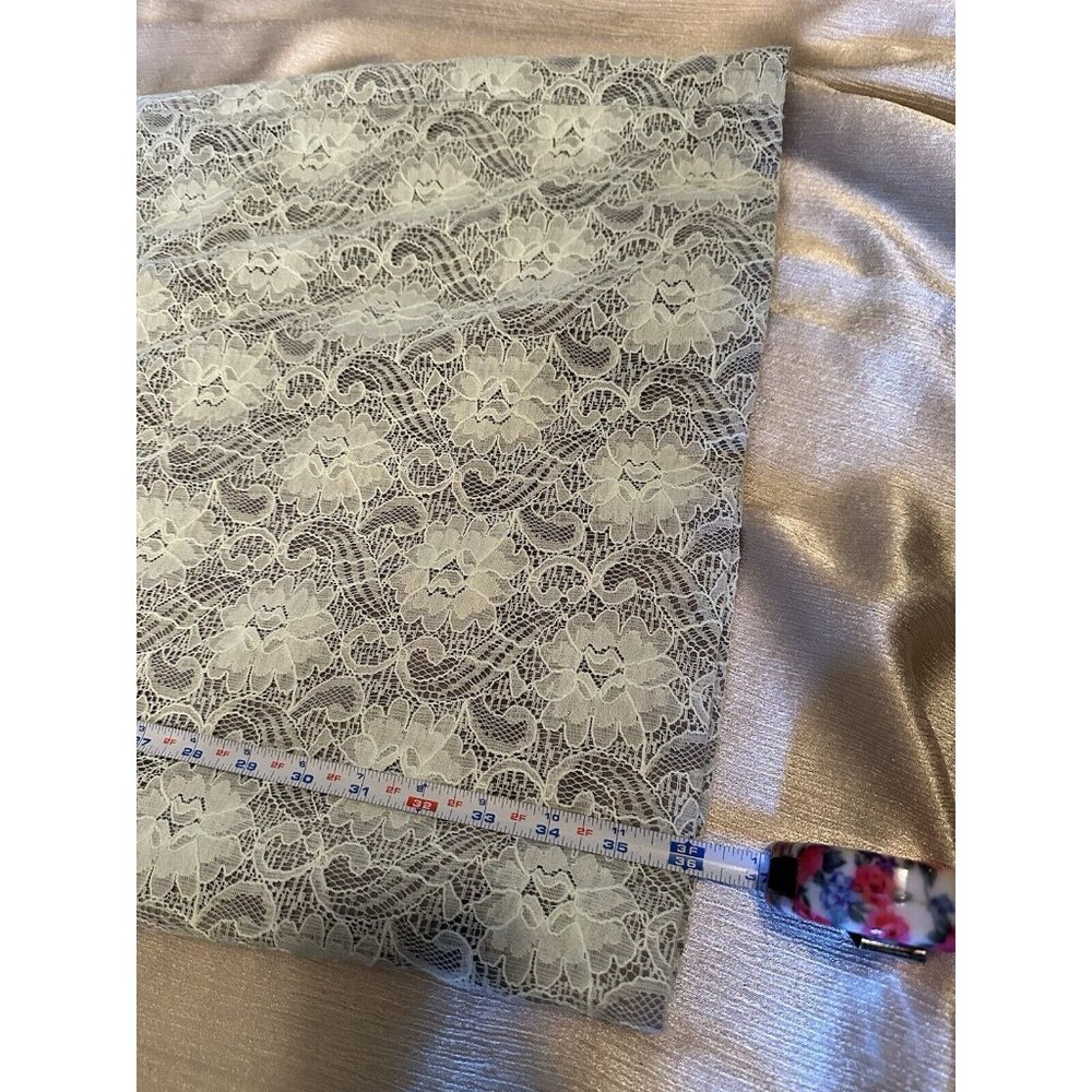 Banana‎ Republic Dress Womens 6 Gray Mint Sheath Floral Lace Sleeveless Cocktail - Picture 7 of 9